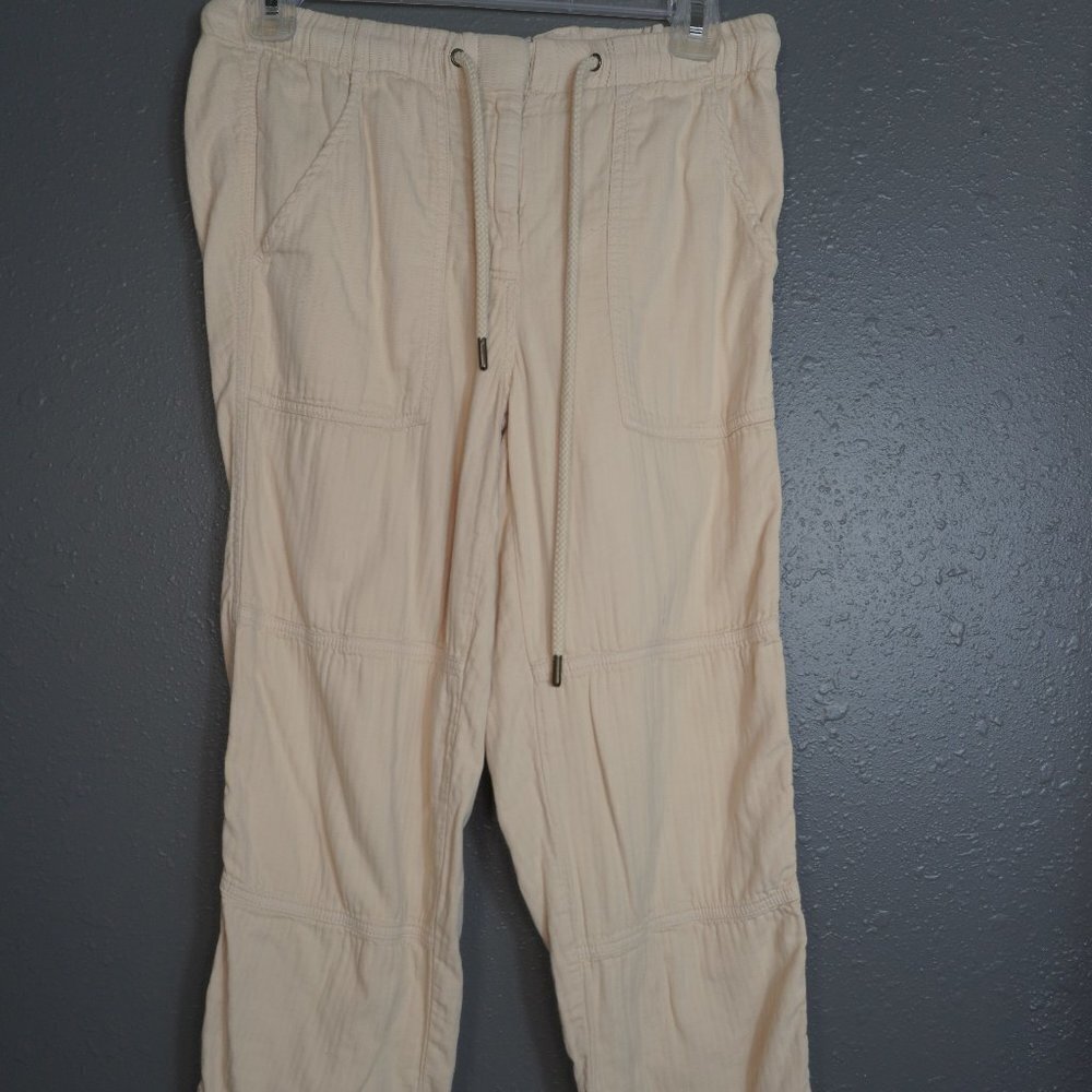 J. Crew Womens Tan Seaside Linen Straight Leg Casual Drawstring Pants Size 2